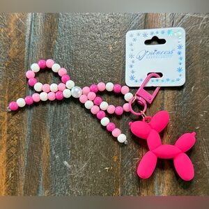 Ⓜ️Balloon Dog and Beaded‎ Bow Bag Charm